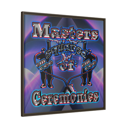 em cee squared - framed canvas art (grey-pink wave)