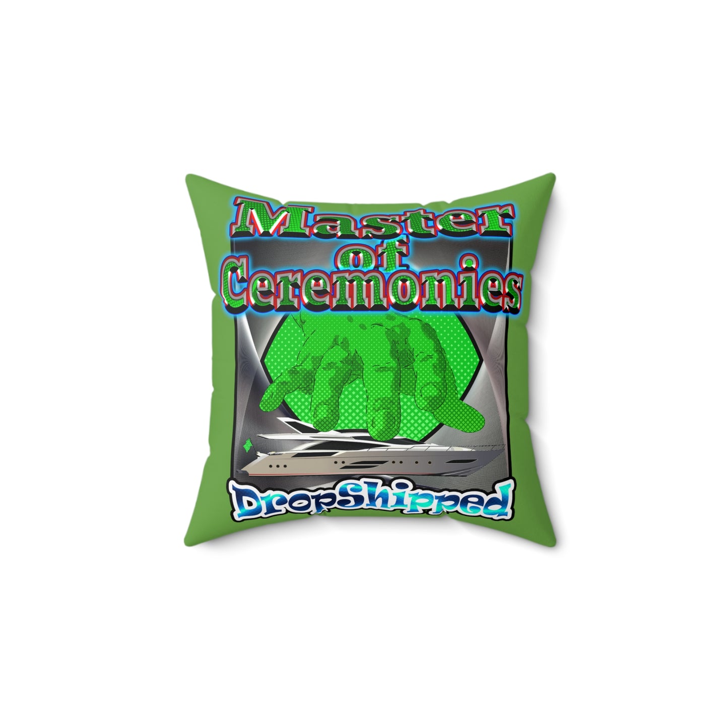logo - Faux Suede Square Pillow - (green)