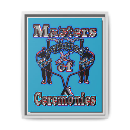 em cee squared - framed canvas art (turquoise)