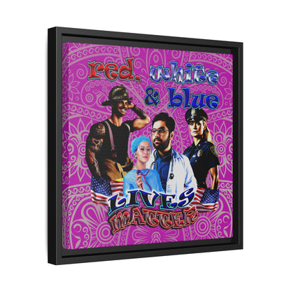 rw&b lives matter - framed canvas art (pink swirl)