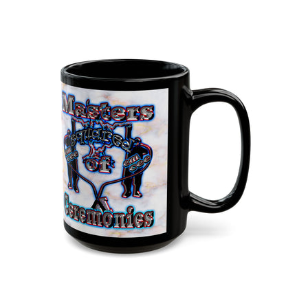 em cee squared - Black Mug (white marble)