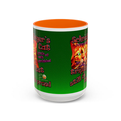 schrodinger's cat - Accent Mug (logo green)