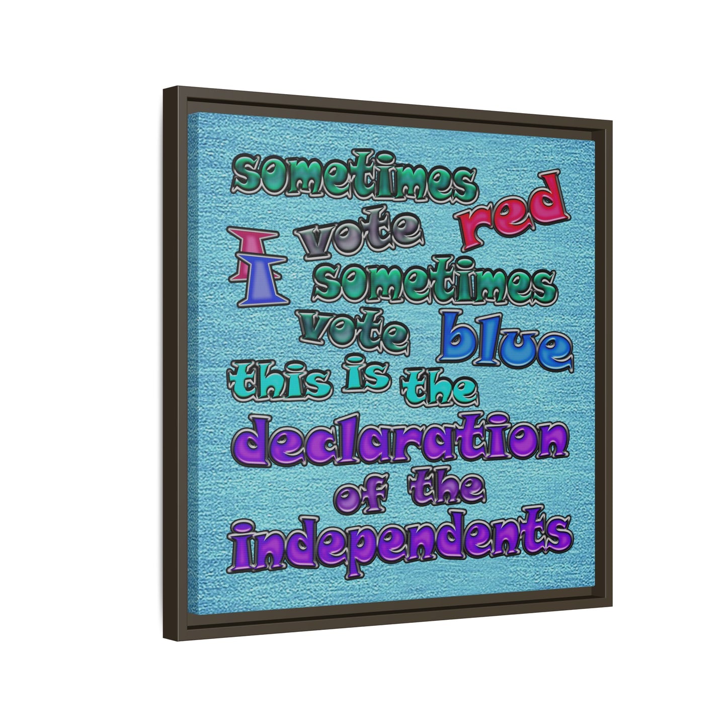 declaration of the independents - framed canvas art (faded blue)