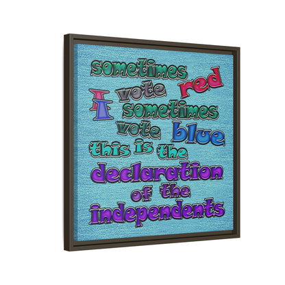 declaration of the independents - framed canvas art (faded blue)