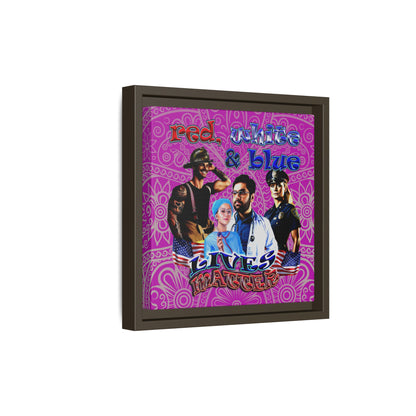 rw&b lives matter - framed canvas art (pink swirl)
