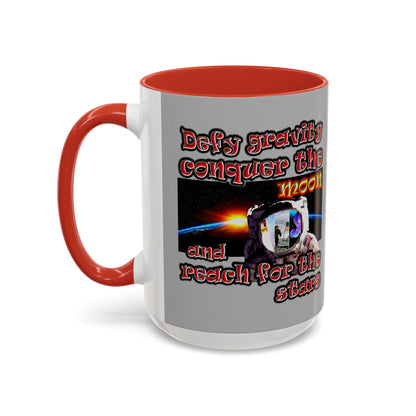 defy conquer reach - Accent Mug (light grey)