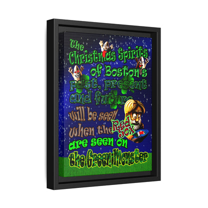 christmas spirits of boston - framed canvas art ('snoops' background)