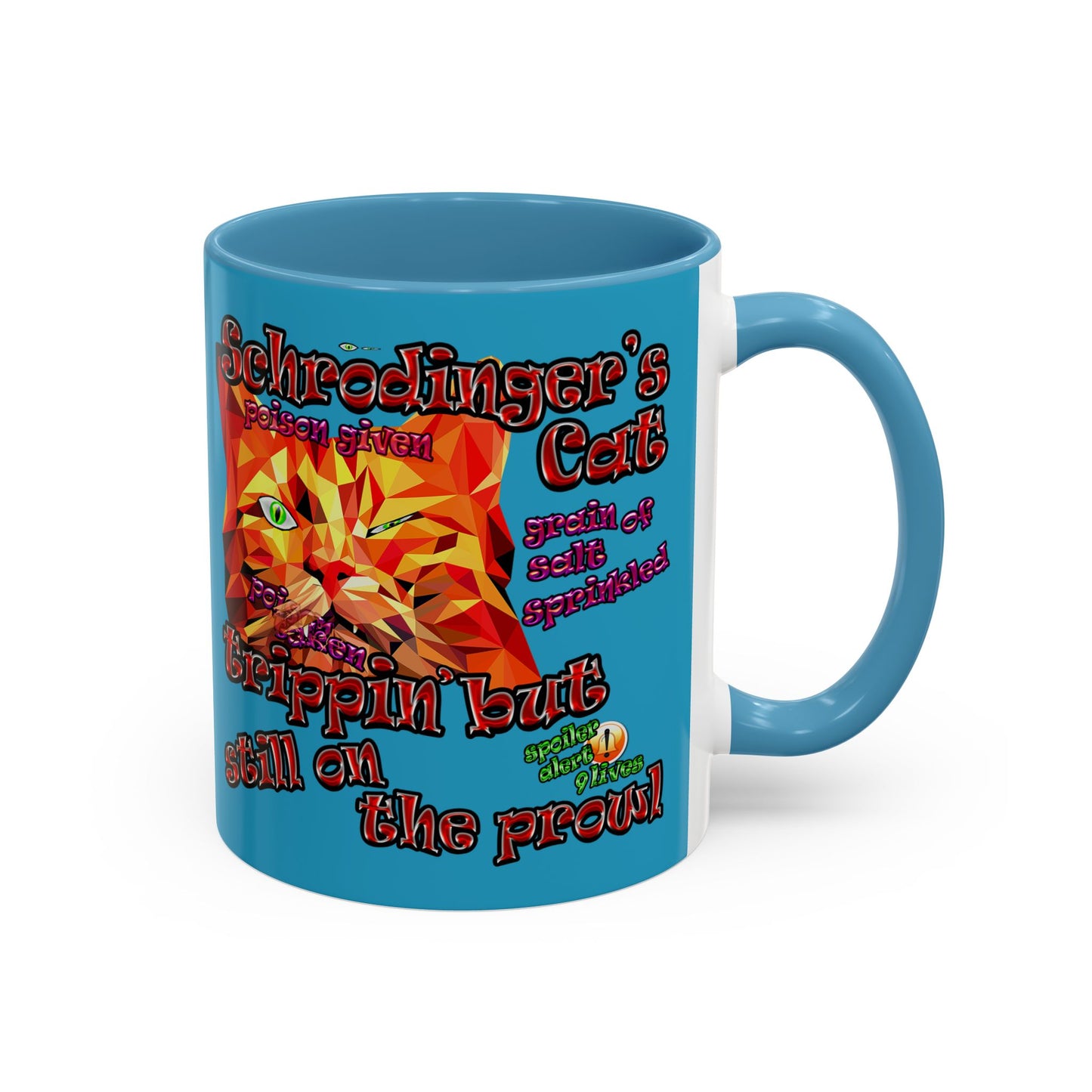 schrodinger's cat - Accent Mug (turquoise)