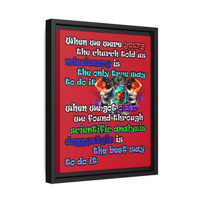 doggystyle - framed canvas art (dark red)