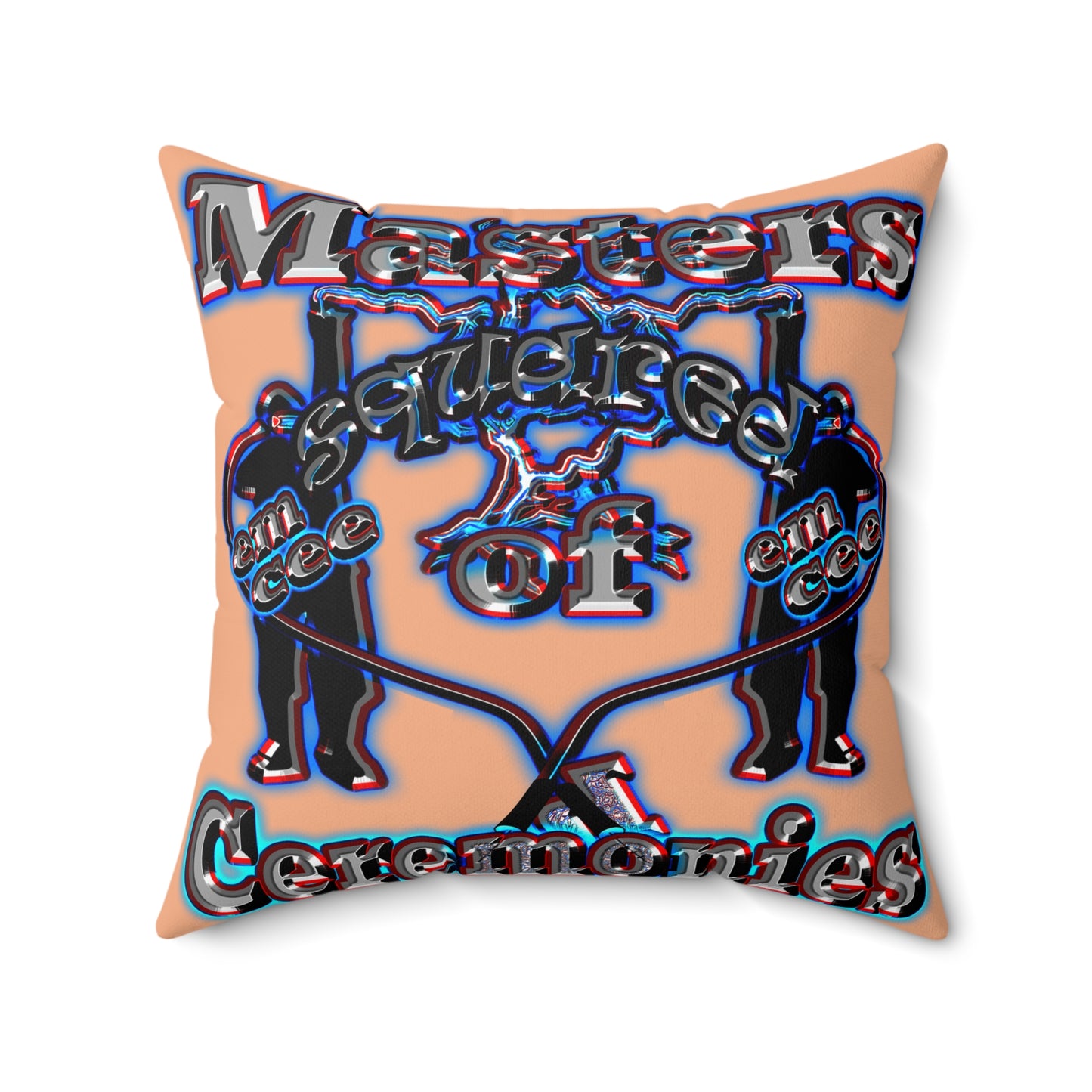 em cee squared - Faux Suede Square Pillow - (desert orange)
