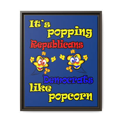 popping like popcorn - framed canvas art (dark blue)