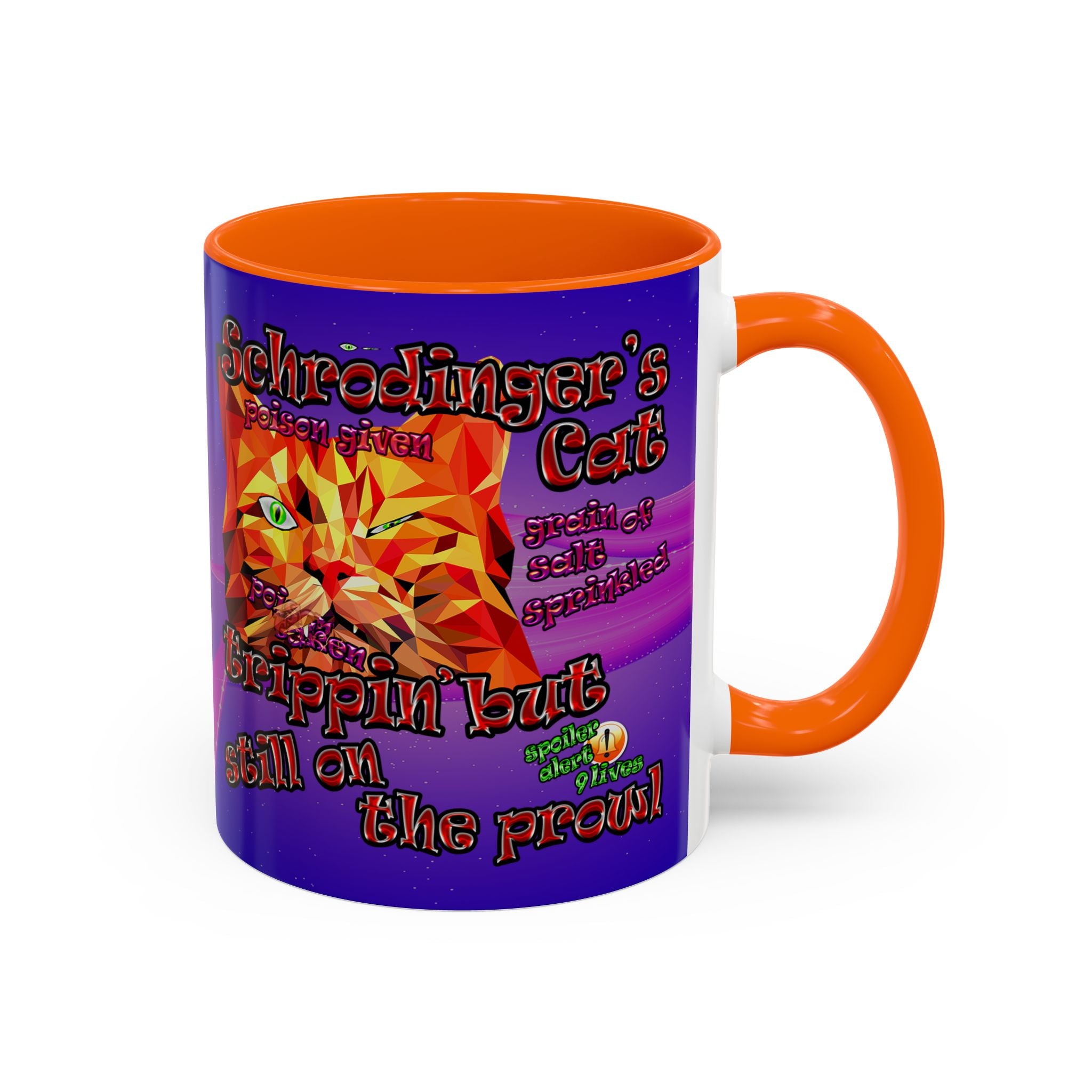 schrodinger's cat - Accent Mug (purple-pink wave)