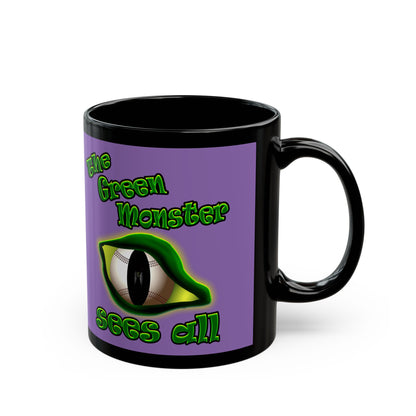 green monster - Black Mug (light purple)