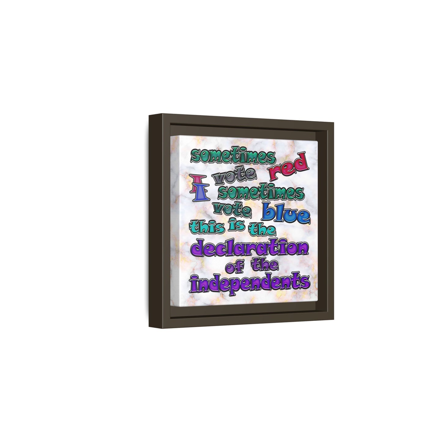 declaration of the independents - framed canvas art (white marble)