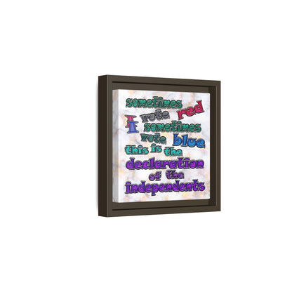 declaration of the independents - framed canvas art (white marble)