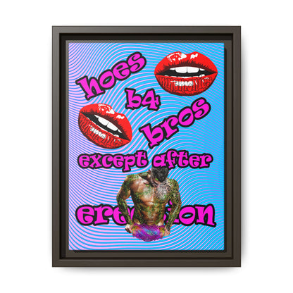 hoes b4 bros - framed canvas art (light blue-purple wave)