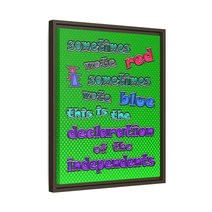 declaration of the independents - framed canvas art (logo green)