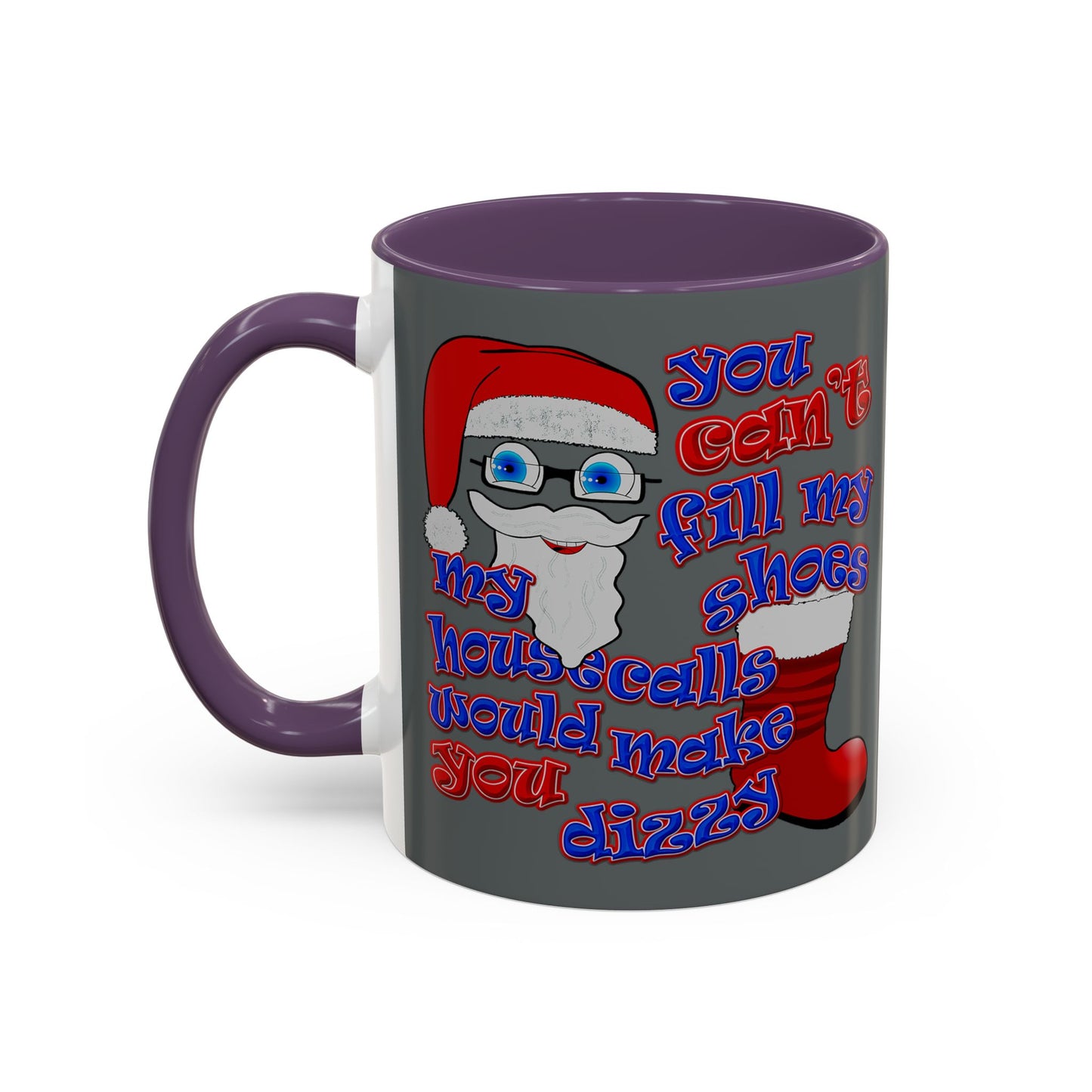 santa's shoes - Accent Mug (dark grey)