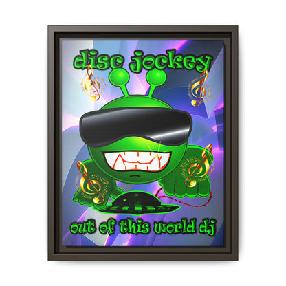 disc jockey - framed canvas art (grey-pink wave)