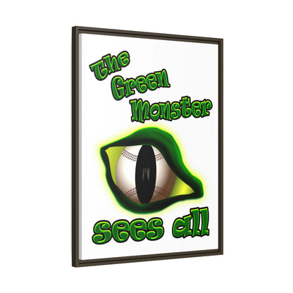 green monster - framed canvas art (white)