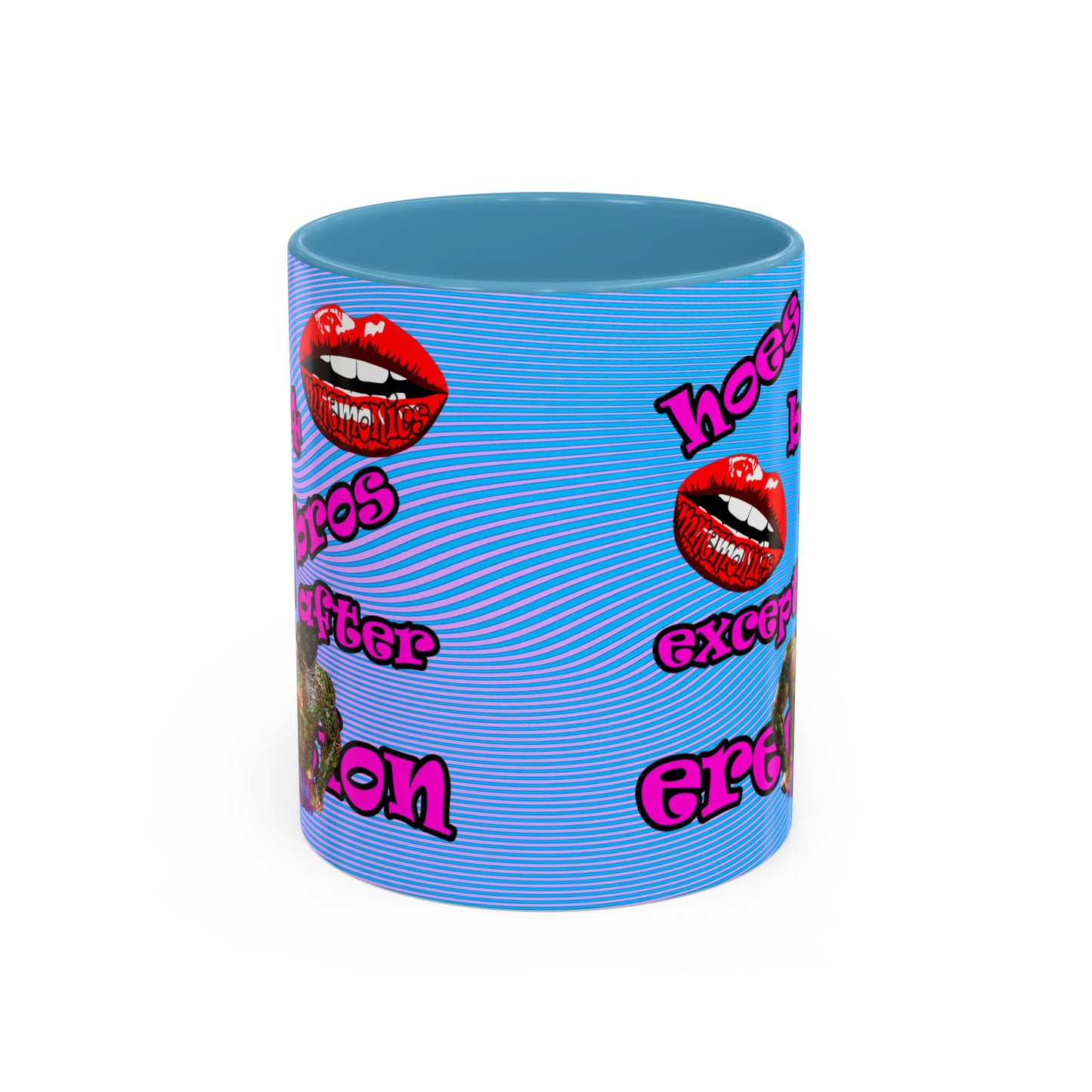 hoes b4 bros - Accent Mug (light blue-purple wave)