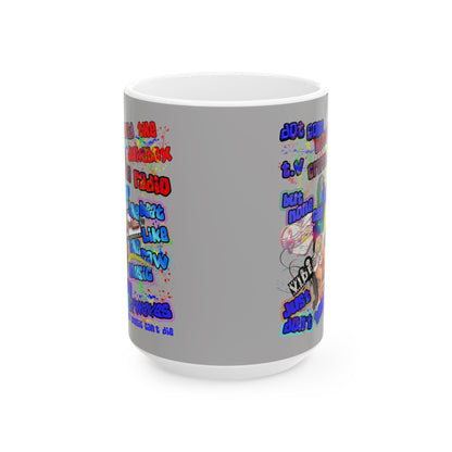 drop the beat - White Mug (light grey)