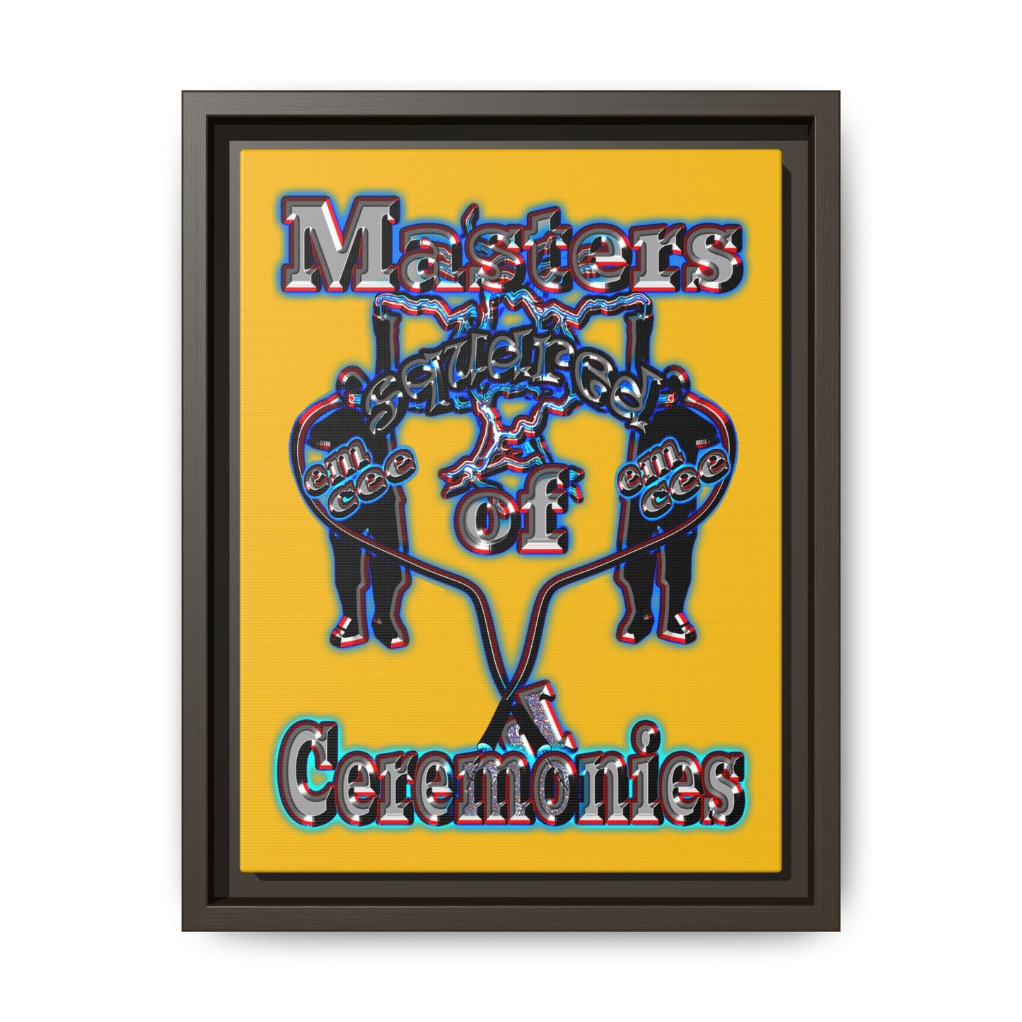 em cee squared - framed canvas art (yellow)