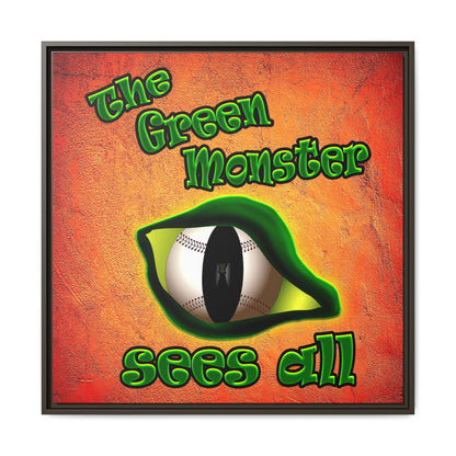 green monster - framed canvas art (burnt orange)
