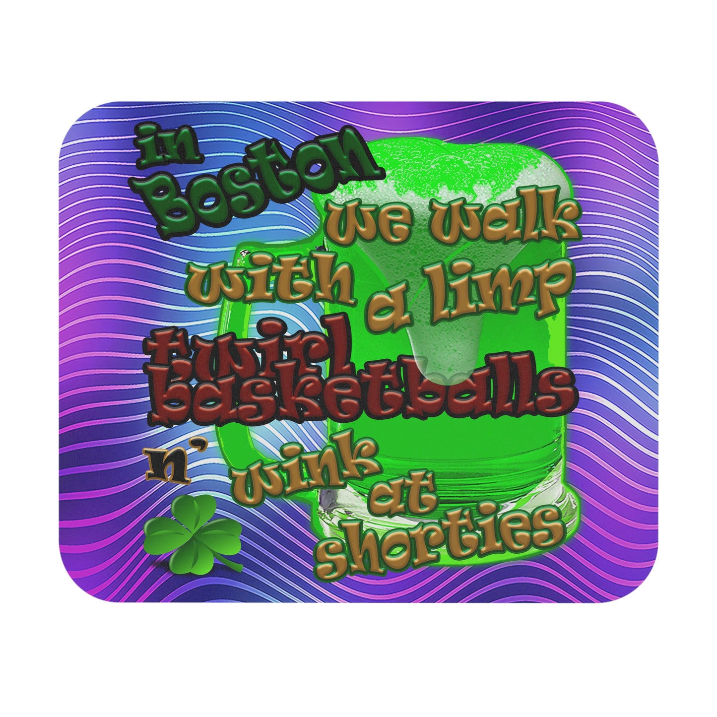 celtics logo - Mouse Pad (Rectangle) (purple wave)