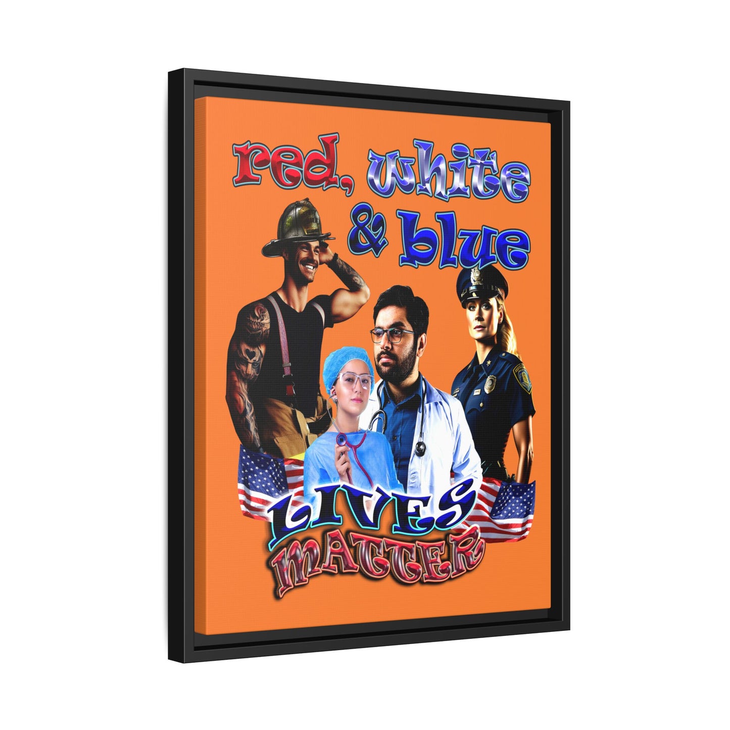 rw&b lives matter - framed canvas art (crusta)