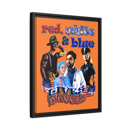 rw&b lives matter - framed canvas art (crusta)