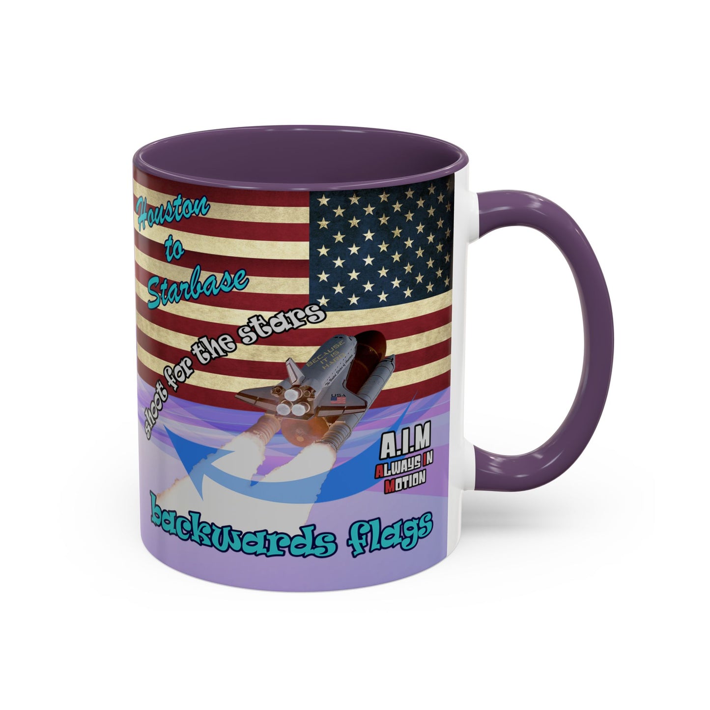 shoot for the stars - Accent Mug (light blue-pink wave)