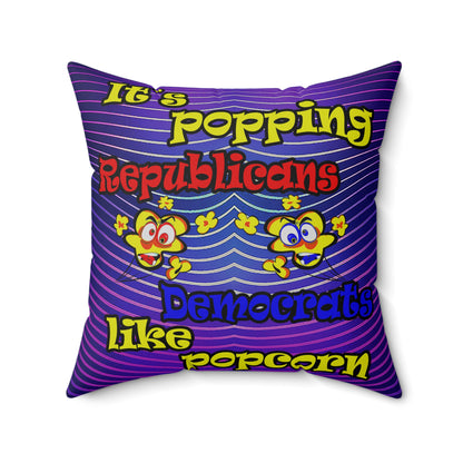 popping like popcorn - Spun Polyester Square Pillow - (purple wave)