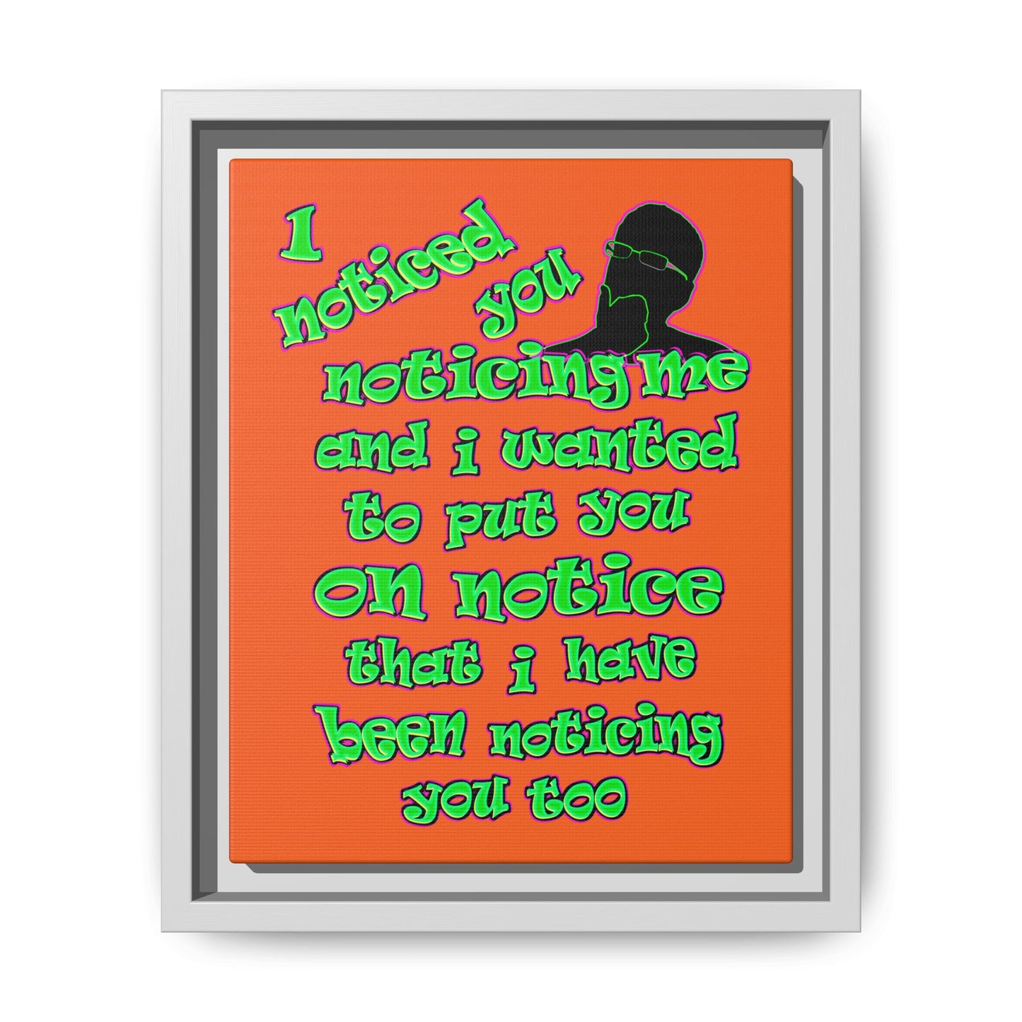 noticed you noticing - framed canvas art (orange)