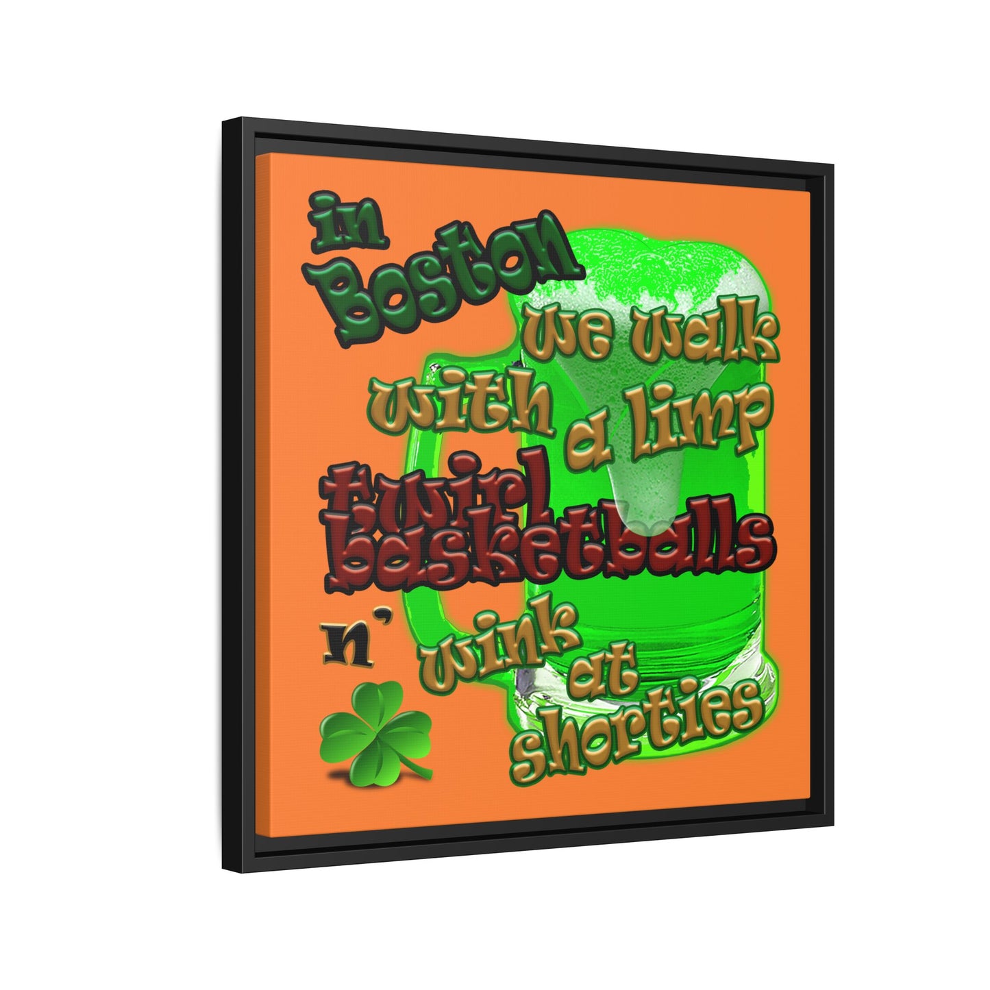 celtics logo - framed canvas art (crusta)