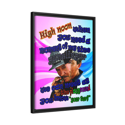 high noon - framed canvas art (light blue-pink wave)
