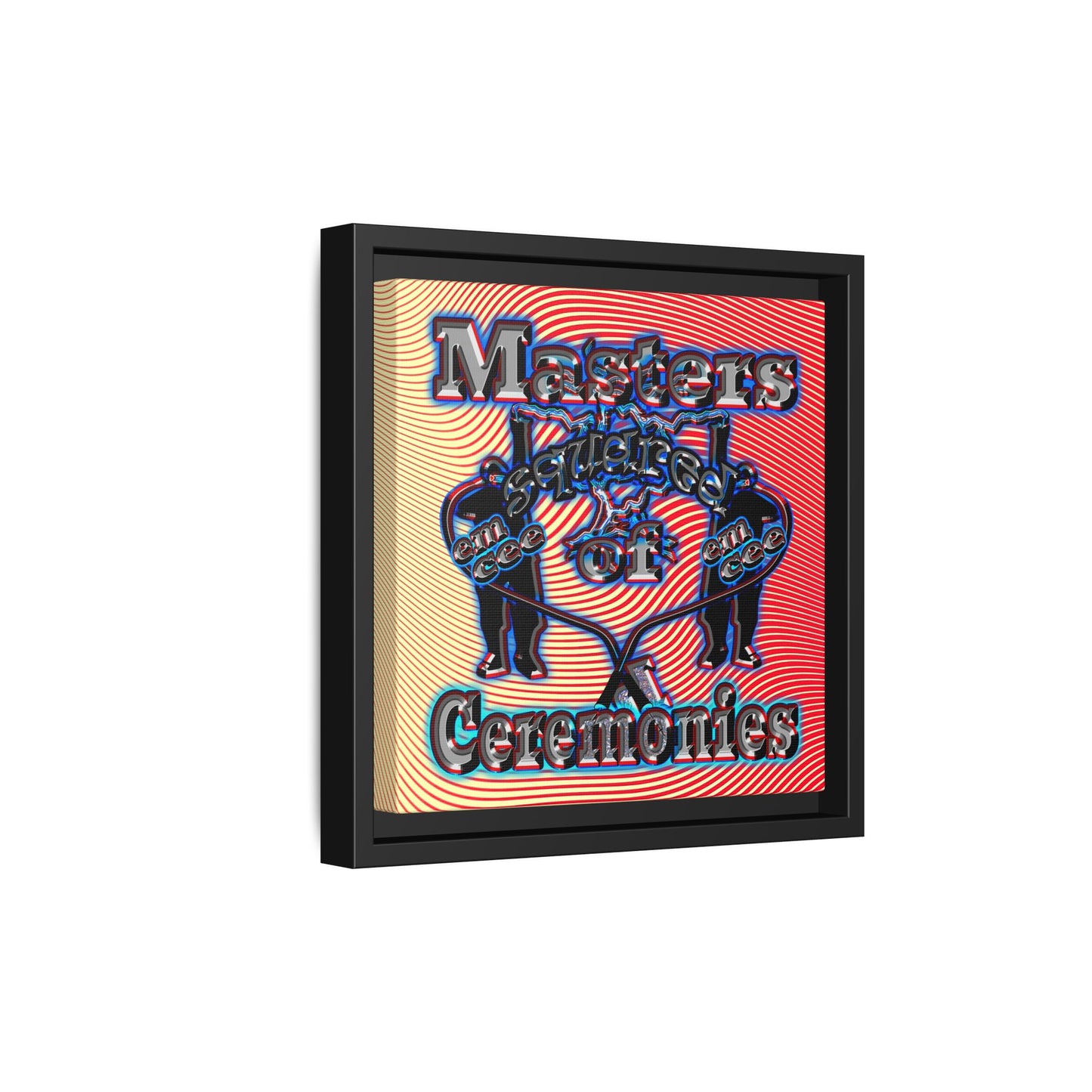 em cee squared - framed canvas art (yellow-orange wave)