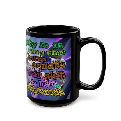 the bum's shit - Black Mug (grey-pink wave)