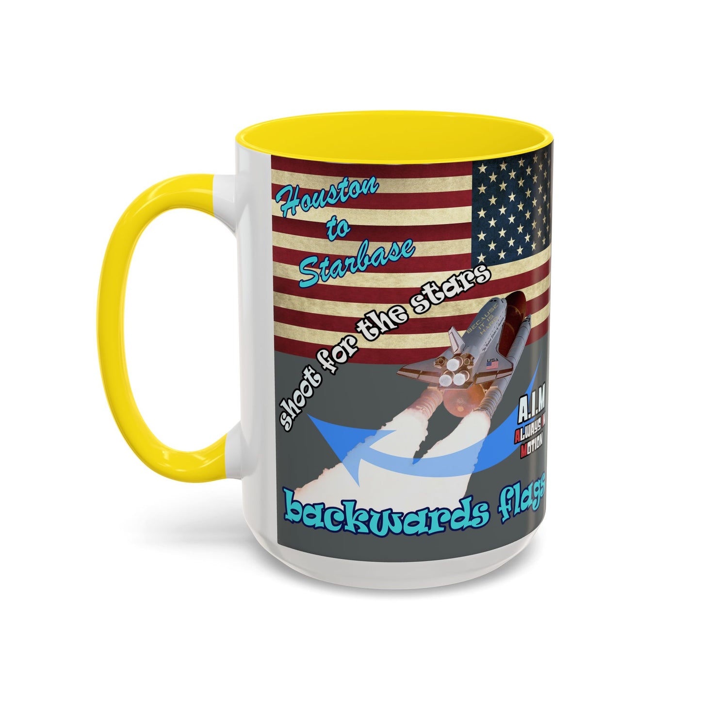 shoot for the stars - Accent Mug (dark grey)