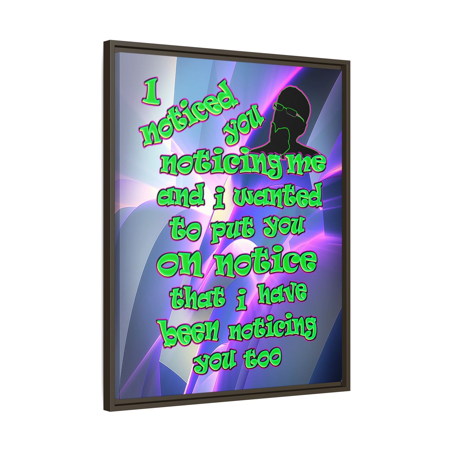 noticed you noticing - framed canvas art (grey-pink wave)