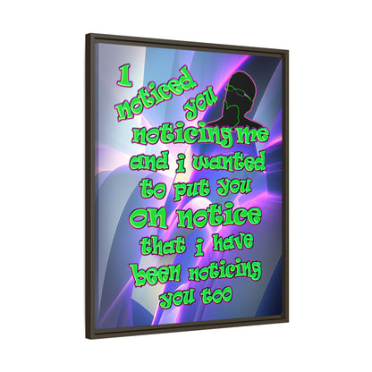 noticed you noticing - framed canvas art (grey-pink wave)