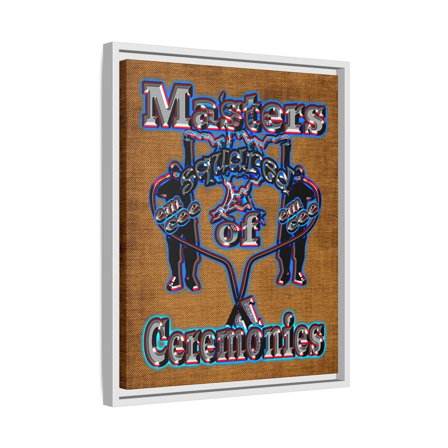 em cee squared - framed canvas art (brown papyrus)
