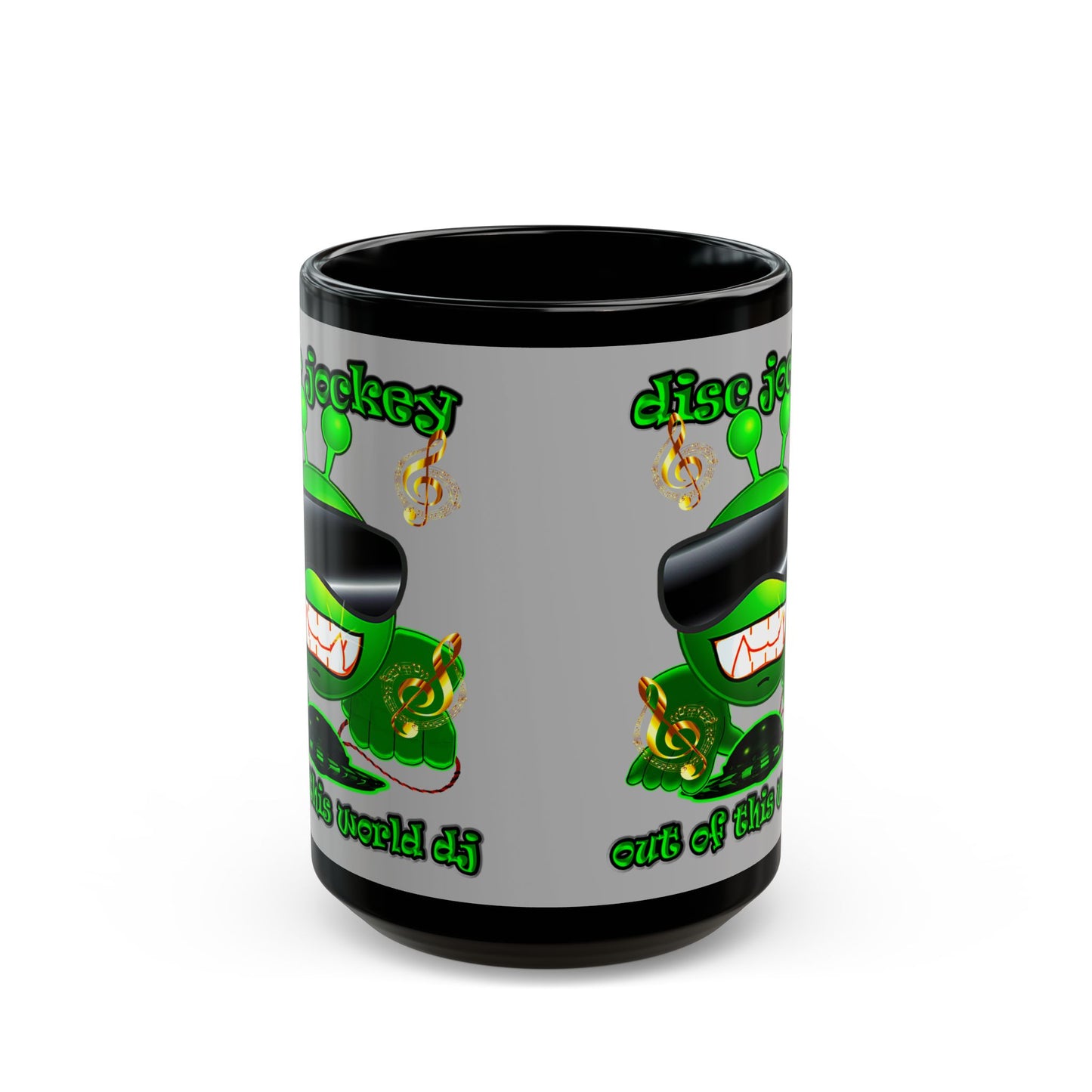 disc jockey - Black Mug (light grey)