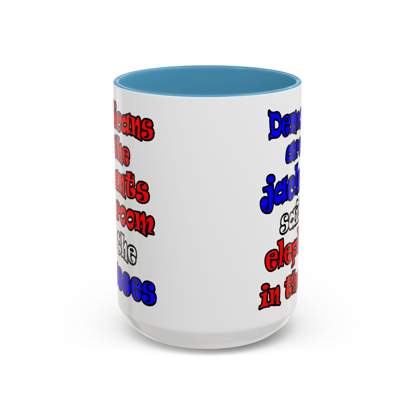 donkeys and elephants - Accent Mug (white)