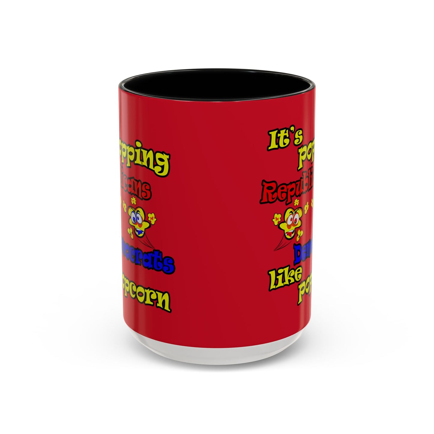 popping like popcorn - Accent Mug (dark red)