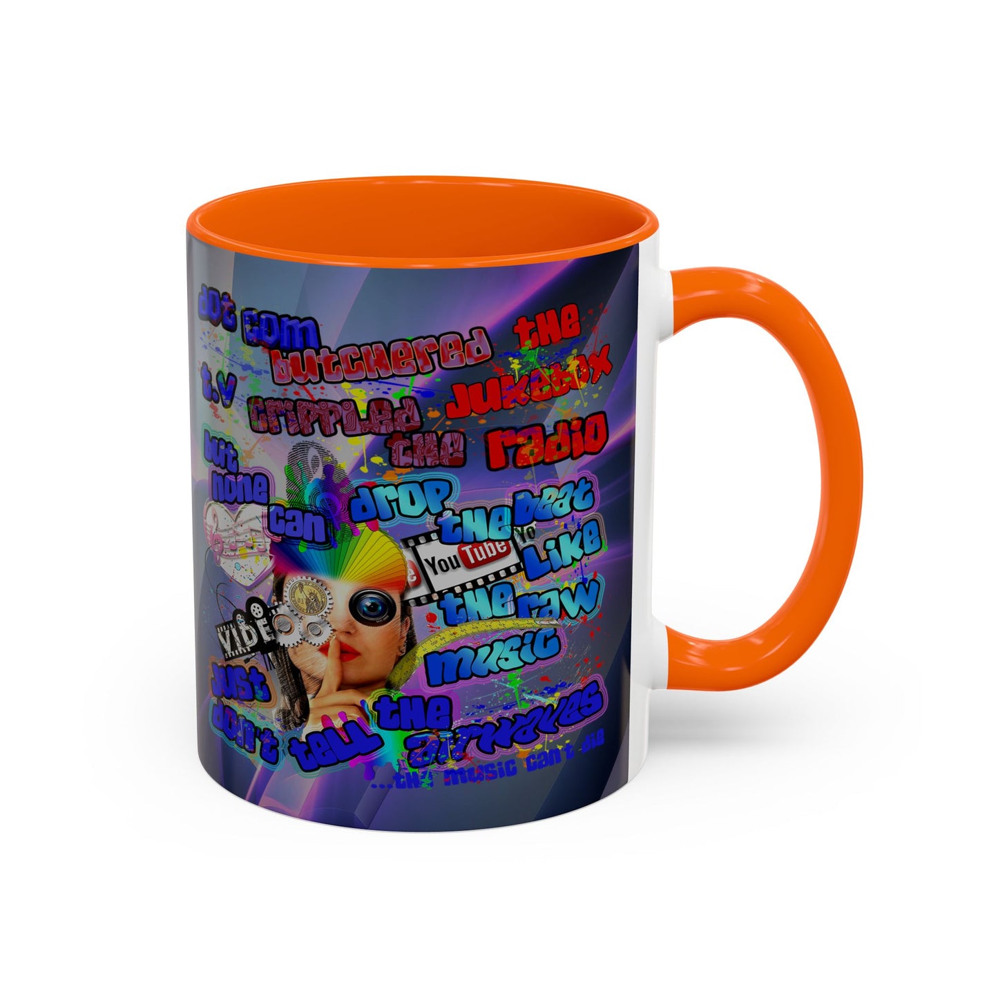 drop the beat - Accent Mug (grey-pink wave)