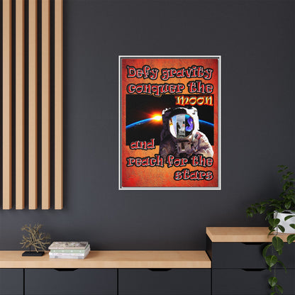 defy conquer reach - framed canvas art (burnt orange)