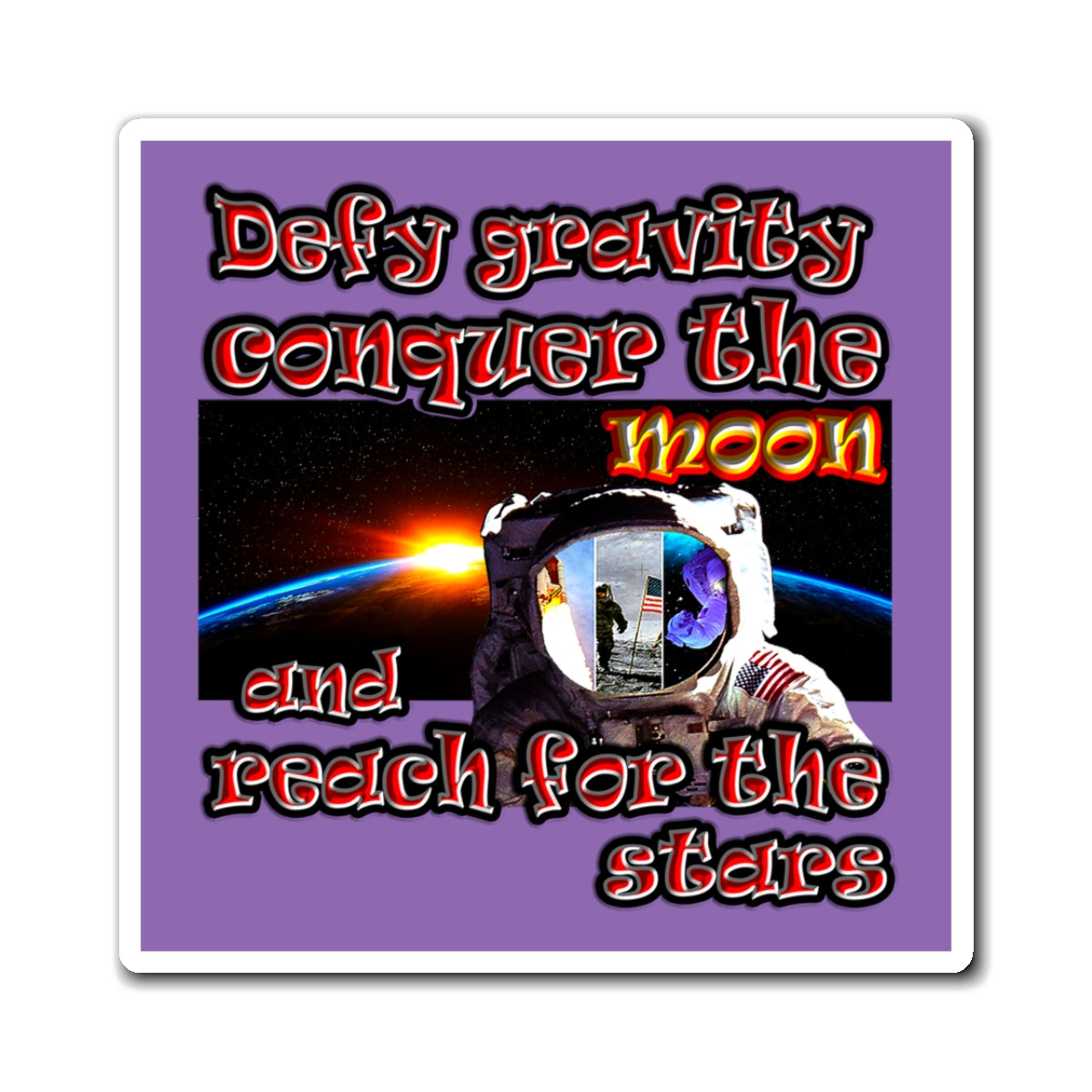 defy conquer reach - Magnets - (light purple)