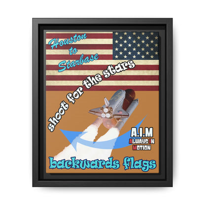 shoot for the stars - framed canvas art (light brown)