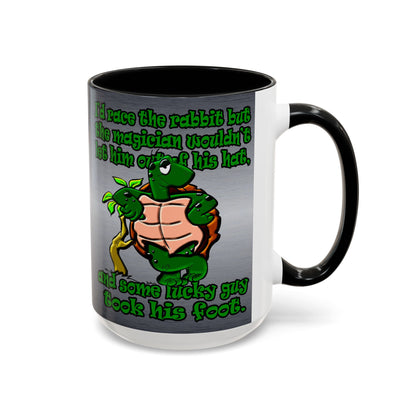 turtle race - Accent Mug (brushed nickel)